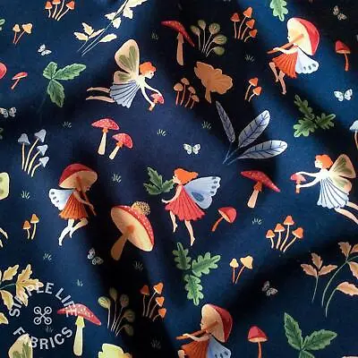 Beautiful Fairies Fairy Toadstools Cotton Fabric - Oeko-Tex - Per Half Metre • £5