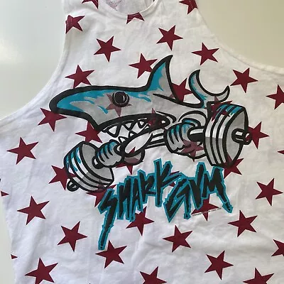 Vintage Red Shark Gym Bodybuilding Gear Sweatshirt International Muscle 1993 USA • $60