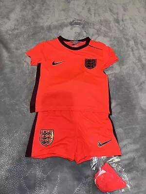 Genuine England Baby’s Red Football Kit  Nike Shirt  Shorts Socks Set Baby 9-12 • £21