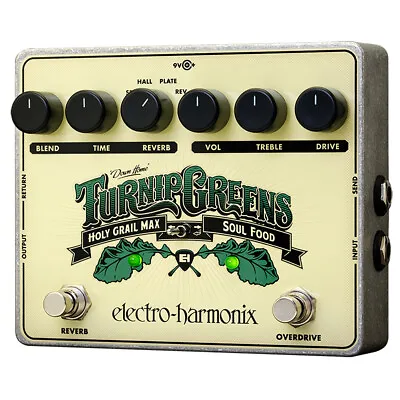 Electro-Harmonix Turnip Greens Overdrive/Reverb Soul Food/Holy Grail Max Pedal • $197.28