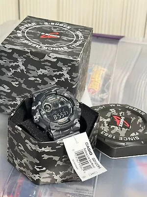 Casio Men's Watch G-Shock GD120CM-8 Camouflage Gray Resin Quartz Digital 3427 • $175