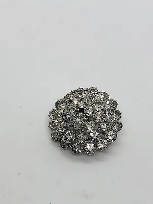 Vintage Clear Rhinestone Four Tier Domed Brooch • $8