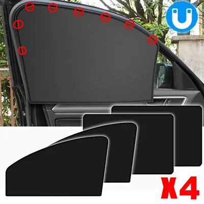 4x Magnetic Car Side Window Sun Shade Cover Mesh Shield UV Protection Sunscreen • $28.09