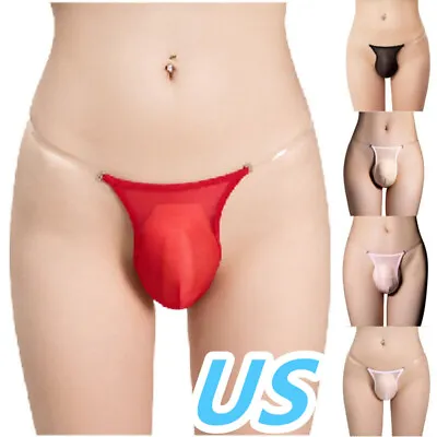 US Men's Low Rise Bulge Pouch Panties T-back Thong G-string Bikini Underwear • $7.85