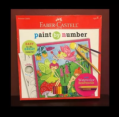 Faber-castell Paint By Number Fairy Garden Kit Watercolor Pencils Craft Set • $11.99