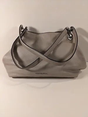 Michael Kors Raven  Pebbled Leather Tote Shoulder Bag Handbag Grey Color • $37.99