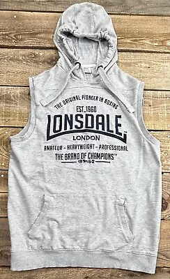 Lonsdale Sleeveless Hoodie Pullover Mens Medium Gray London Boxing • $24.95