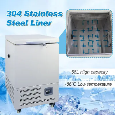 58L Ultra Low Temperature Deep Freezer For Laboratory Chest Freezer Refrigerator • $3800