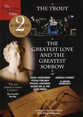 Schubert - The Trout/the Greatest Love & The Greatest Sorrow New Region 0 Dvd • £32.83