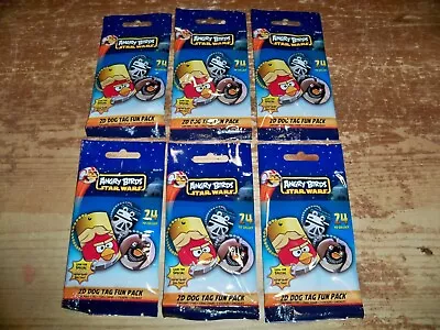 $11.99 • Buy Lot Of 6 -- ANGRY BIRDS Star Wars -- Dog Tag + Ball Chain + Stickers Fun Pack