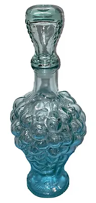 Vintage Mod Dep Bluish Green Wine Decanter Grape Cluster W Stopper 500ml Italy  • $29.99