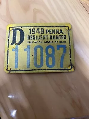 Vintage 1949 Pennsylvania Penna PA Resident Hunting License  D” 11087 • $9.99