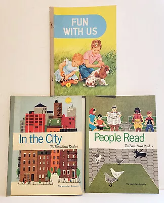 BANK STREET READERS 1960's And Fun With Us! 1954 Three Vintage NICE SCHOOL BOOKS • $18