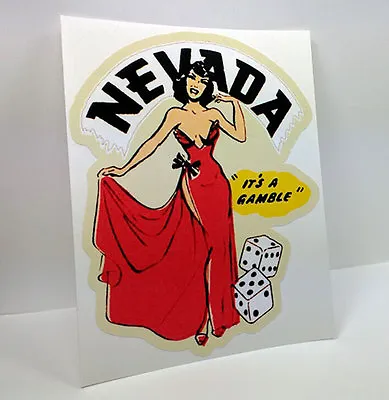 NEVADA Pinup Vintage Style Travel Decal / Vinyl Sticker Luggage Label • $4.69