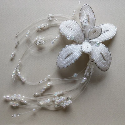 £15 • Buy Vintage Beaded Flower Millinery Trim Applique Embellishment Haberdashery 