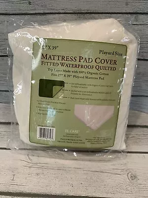 TL Care Mattress Pad Waterproof Quilted Pack N Play Playard Sz 27x39” Organic • $16.47