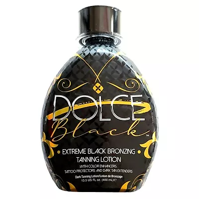 Dolce Black Extreme Bronzer Tanning Lotion W/ Tattoo Protection & Tan Extenders • $34.95