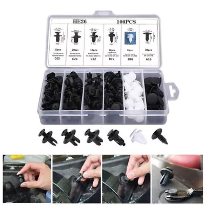 100 PCS Fasteners Trim Panel Clips Bumper Fender Push Pin Rivets For Toyota • $13.59