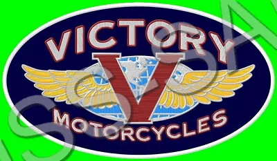 -----VICTORY MOTORCYCLES XL EMBROIDERED BACK PATCH-----IRON/SEW ON ~11  X 6-3/8  • $25