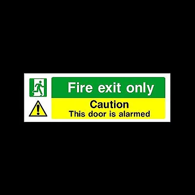 £0.99 • Buy Fire Exit - Door Alarmed - Plastic Sign Or Sticker - All Sizes/Materials (EE25)