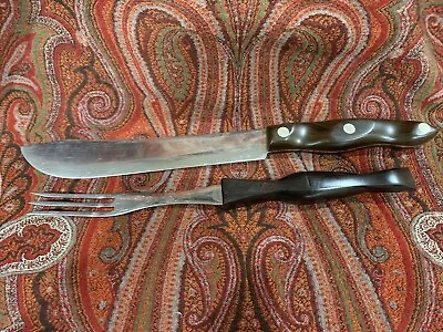 CUTCO Butcher Knife No. 1022 + Meat Turning Fork 1726 Brown Made In USA • $35