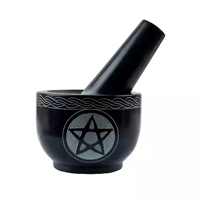 Mortar And Pestle Set Unique - Pestle And Mortar Bowl Solid Stone Grinder For He • $26.38