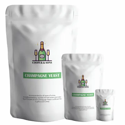Champagne Yeast For All SPARKLING Wine & Cider Super Yeast By Cooper & Sons • £12.99