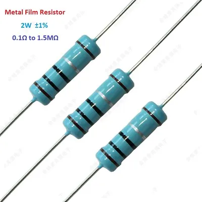 40pcs Metal Film Resistor 2W Tolerance ±1% Full Range Of Values(0.1Ω To 1.5MΩ) • $1.92