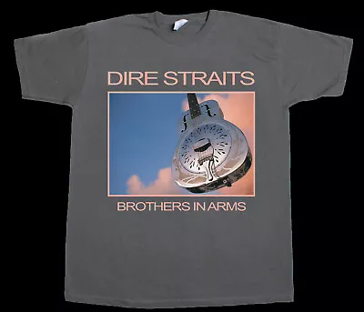 Dire Straits Brothers In Arms Mark Knopfler Rock New Grey T-shirt • $17.99