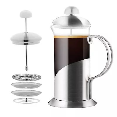 Ovente French Coffee Press 12 Oz Espresso Maker And Tea Infuser Silver FSL12S • $15.84