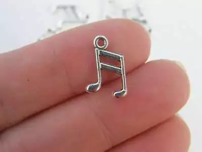 16 Music Note Charms Antique Silver Tone MN1 • $4.25