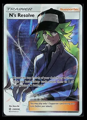Pokemon Card - N's Resolve Cosmic Eclipse 232/236 Ultra Rare Full Art SM Holo • $44.99