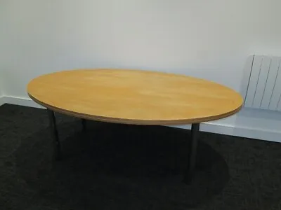 Oval Round Oak Veneer Dining Office Table • £150