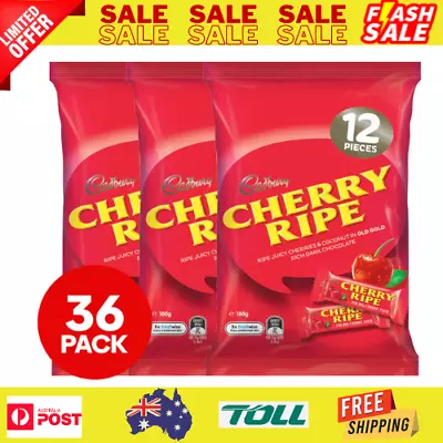 3 X Cadbury Cherry Ripe Share Pack 180g Ripe Juicy Cherries & Coconut • $17.99