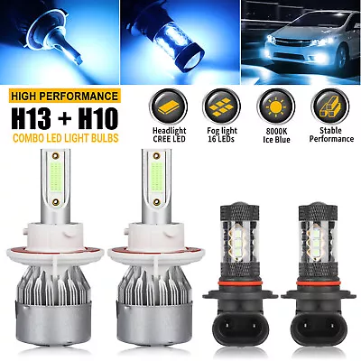 8000K LED Headlight Hi/Lo + Fog Light 4 Bulbs Combo Kit For 2004-2014 Ford F-150 • $16.98