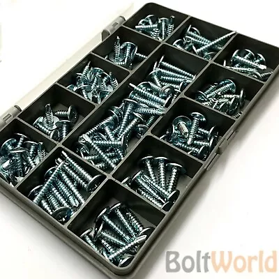 155 ASSORTED LENGTHS 13mm 16mm 19mm 25mm WAFER HEAD SELF DRILLING SCREWS KIT • £10.67