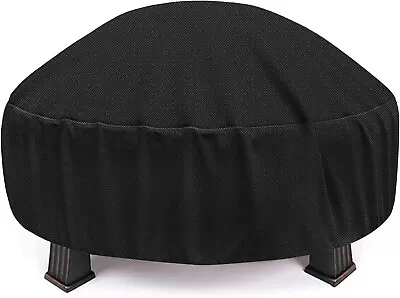 Fire Pit Cover Heavy Duty Waterproof Round Fire Pit Bowl Cover 34 Inch Black • $15.99
