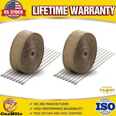 2Pcs 2 X50FT High Temperature Header Manifold Exhaust Warp Roll Tianium W/20 Tie • $36.99