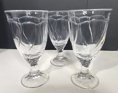 Set Of 3 Vintage Noritake Sweet Swirl Clear Water Goblets 7 3/8  • $19.50