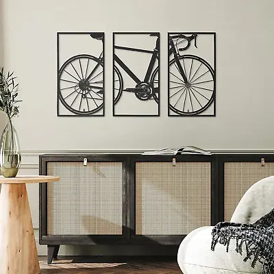 3 Pieces Metal Bicycle Wall Art Vintage Bike Metal Wall Art Decor Antique Sty... • $29.99