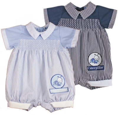 £6 • Buy Baby Boy Smocked Romper Suit Spanish Style