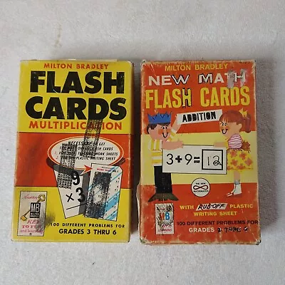 Vintage Milton Bradley Flash Cards Math Addition Multiplication Home School • $7