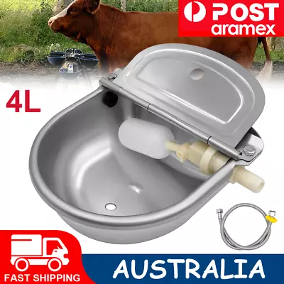 4L Auto Stainless Float Valve Water Trough Bowl Waterer Drinking Horse Sheep Dog • $7.99