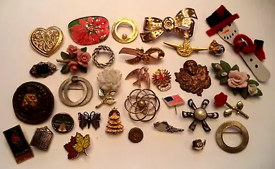 Stunning Vintage Estate Assorted Jewelry Pin Brooch Clip Lot!!! 1567k • $0.99