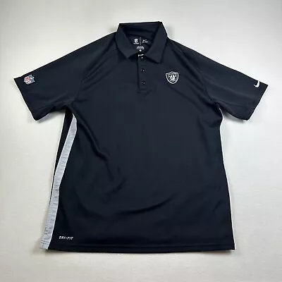 Nike OnField Apparel Shirt Mens Large Black NFL Las Vegas Raiders Golf Polo • $24.97