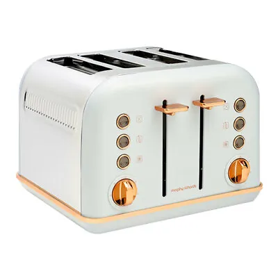 $89 • Buy Morphy Richards 1880W Accents Rose Gold 4 Slice Bread Toaster Ocean Grey