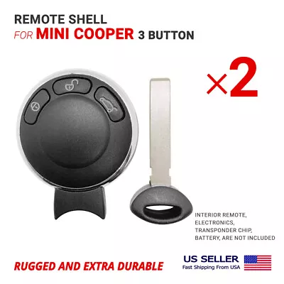 2X Smart Remote Key Shell Case With Blade For Mini Cooper 3 Button High Quality  • $23.95