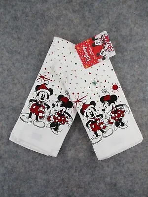 Mickey Minnie Mouse Kitchen Towel Set 16x26 Posing 100% Cotton White Disney • $8.21