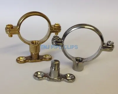 Brass / Chrome Munsen Ring + Male Baseplate - Copper Pipe Clip Support • £1.89