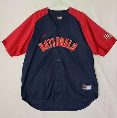 Vtg NIKE MLB Washington Nationals Sewn Spellout Baseball Jersey Size XXL (ZO) • $31.49